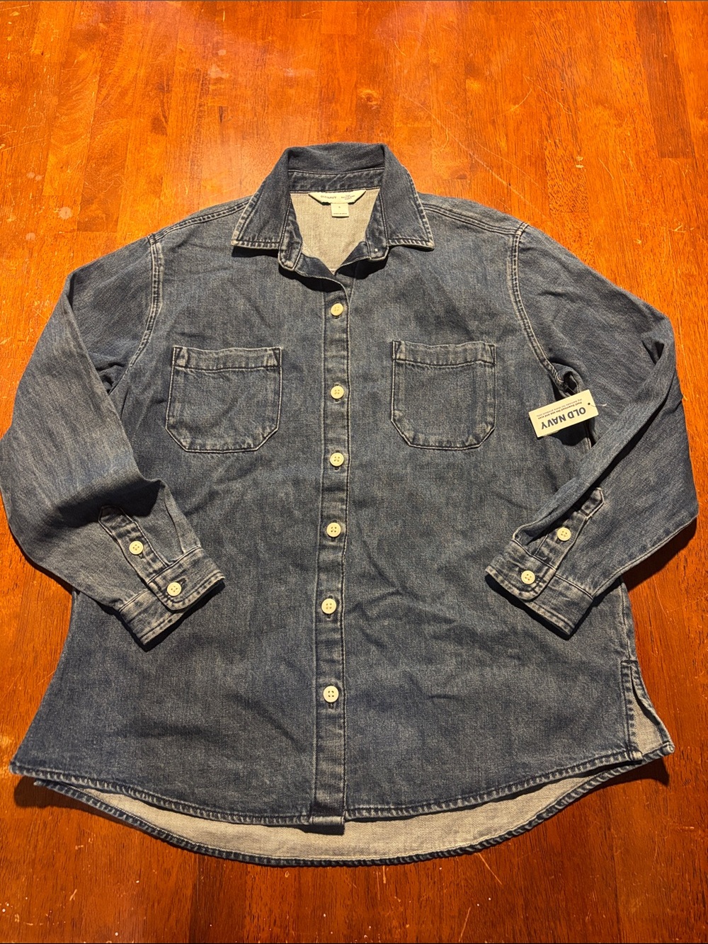 Old Navy Blue Denim Button-Front Shirt